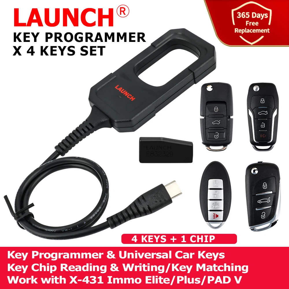 LAUNCH Global X-431 Car Key Programmer x 4 Keys Set Work With X431 PAD V IMMO ELITE IMMO PLUS PRO3 ACE PRO TT PRO3S+ELITE