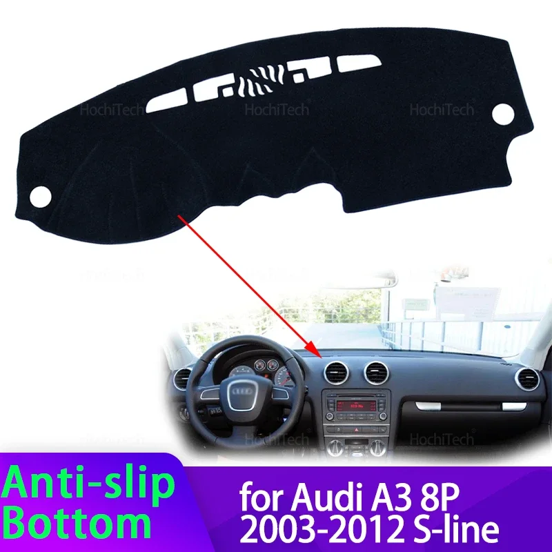 For Audi A3 8P 2003-2012 S-line Car Dashboard Cover Avoid Light Pad Instrument Panel Mat Case Carpets