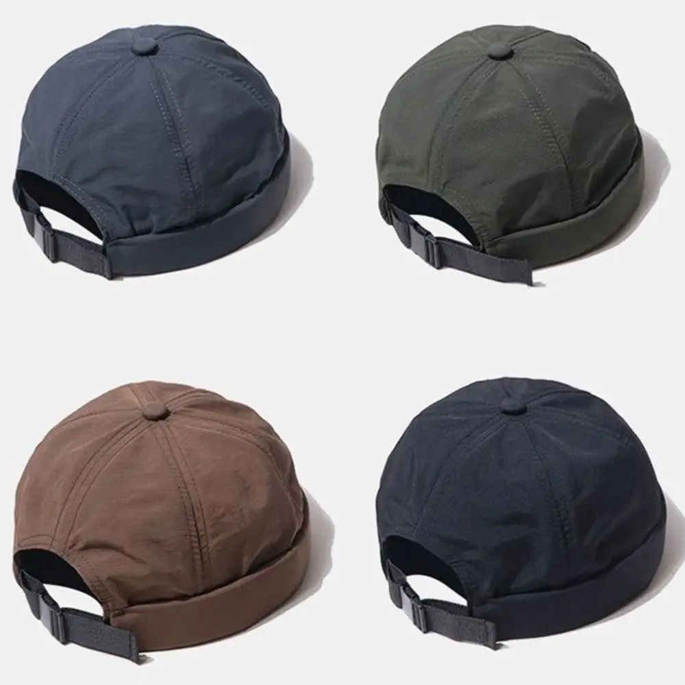 Quick Dry Brimless Hat Lightweight Daily Beanie Mesh Beanie Docker Cap Sailor Rolled Cuff Harbour Hat Casual Skullcap