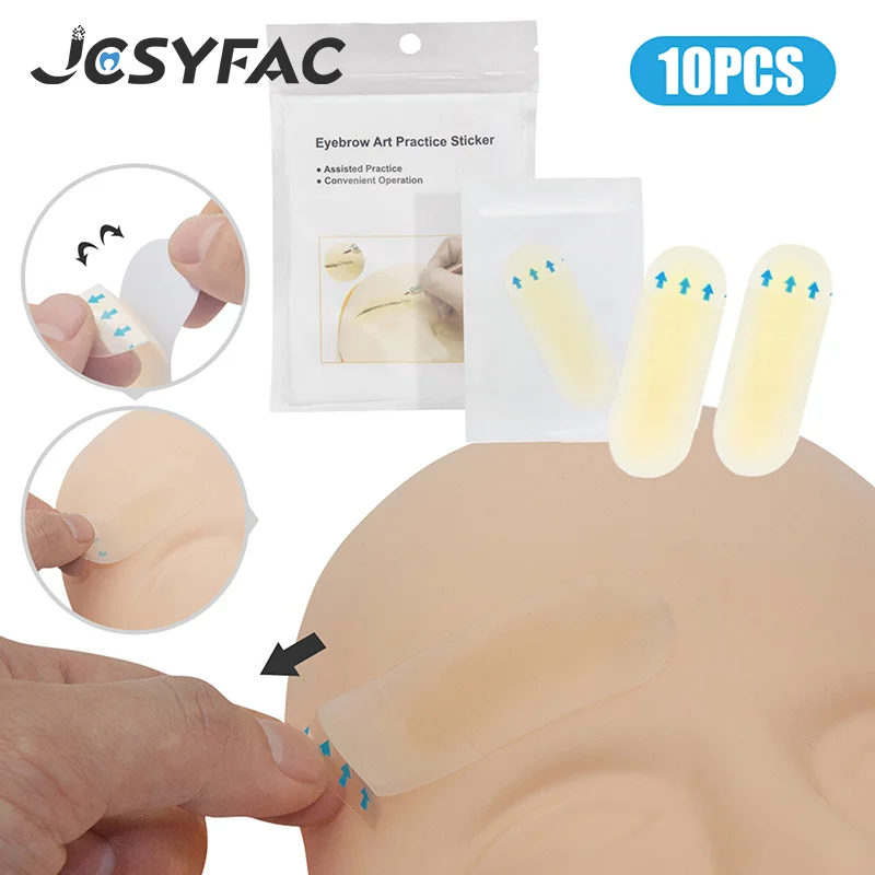 10PCS Eyebrow Protection Transfer Eyebrow Skin Sticker Tattoo Real Operation Practice Permanent Silicone Tattoo Training