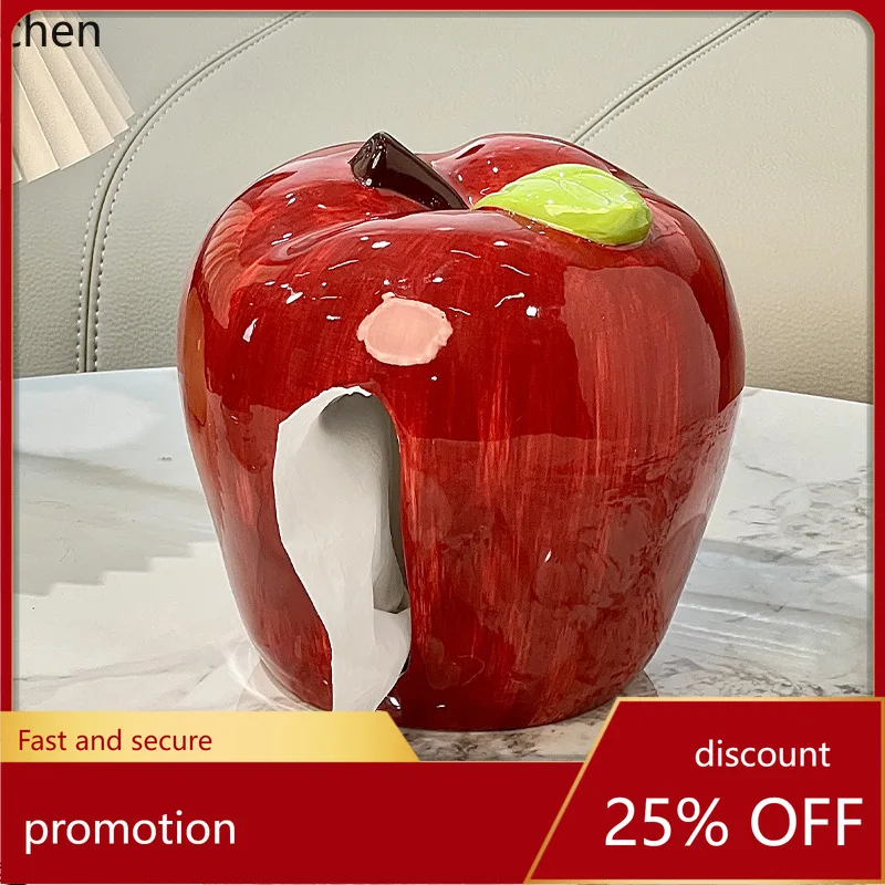 

Zml apple tissue box cover - ceramic decorative tissue holder for home, living room, coffee table, dining table, and bedroom