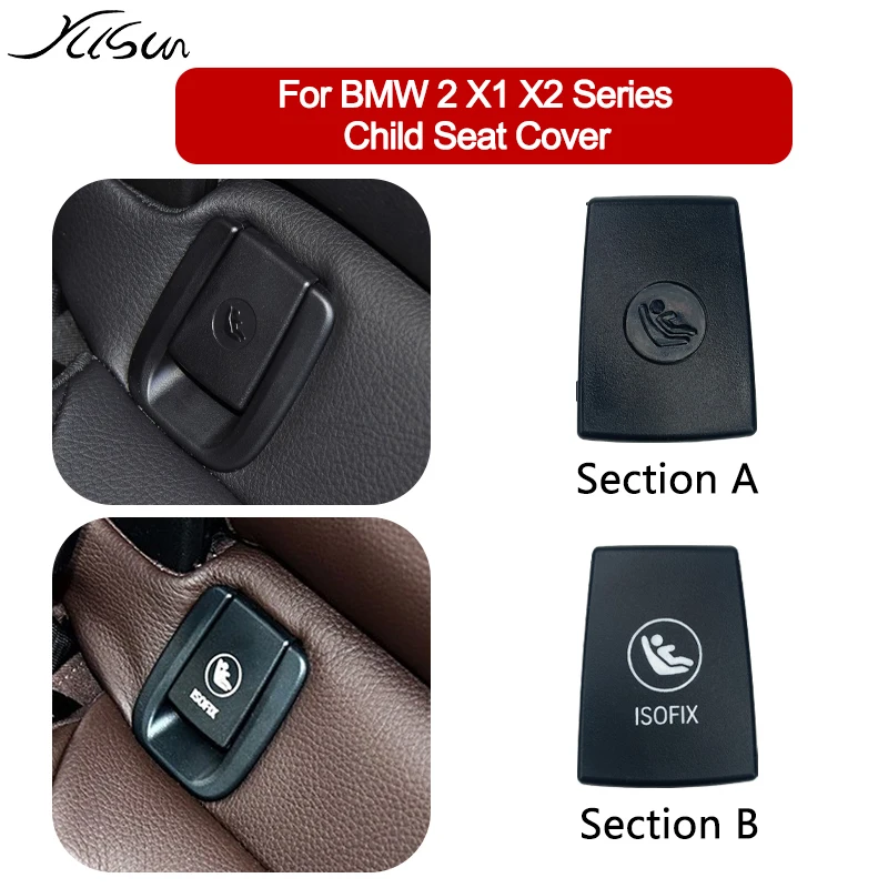 

For BMW 2 Series X1 X2 F23 F48 F49 F39 Rear Child Seat Anchor Safety ISOFIX Cover Restraint Parts Accessories 2014-2022 PC+ABS