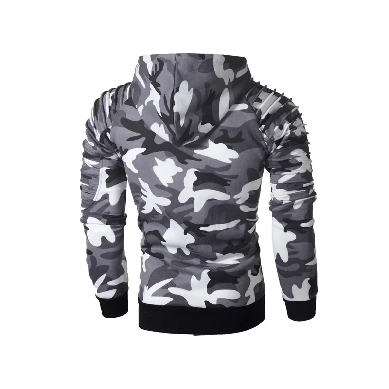 Fashion Hoodies Men Casual Slim Camouflage Windbreaker Sweatshirt Hooded Streetwear Shirts Hip Hop Hoodies Sportswear Tracksuits