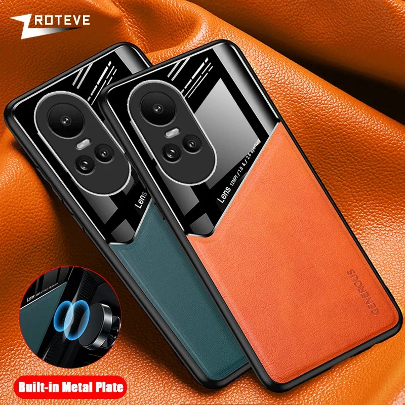 Für Reno10 Fall Zroteve PU Leder Auto Magnetische Harte PC Abdeckung Für Oppo Reno 10 Pro 11 Reno11 5G globale Stoßfest Telefon Fällen