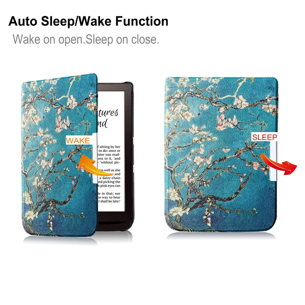 Case for Pocketbook Tea Vivlio InkPad 3 PB740  7.8" Color EReader Premium Leather Shell Flip Cover With Auto Sleep Cases