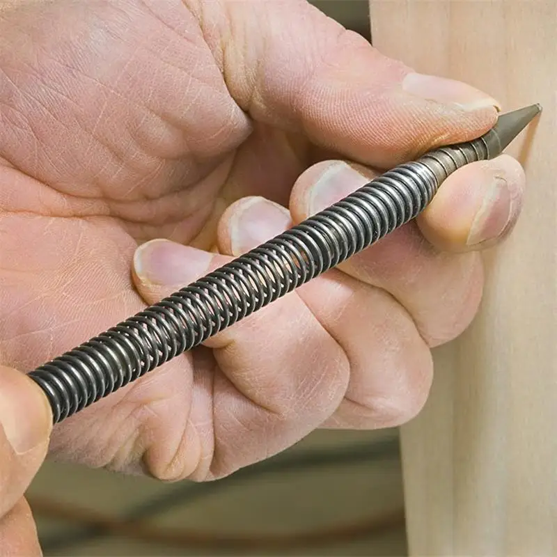 Spring Tool Hammerless Nail Set Center Pin Punch Spring Loaded Marking Metal Woodwork Drill Bit Door Pin Removal Tool