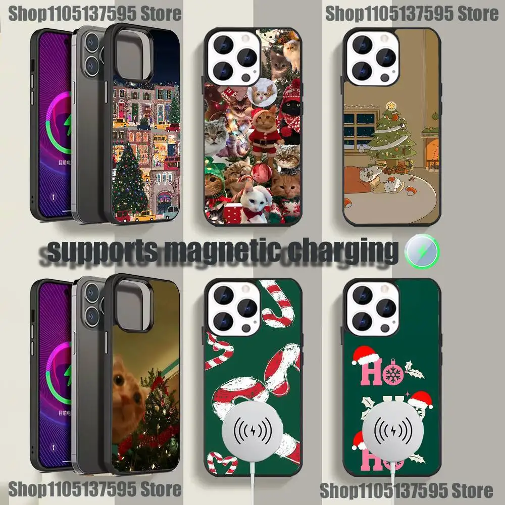 

New Year Cartoon Christmas Phone Case For iPhone 17,16,15,14,13,12,11,Pro,Max,Plus,Mini,SE4,E Magnetic Magsafe Wireless Charging