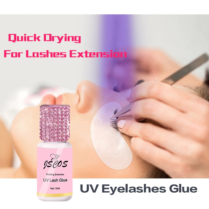 Blue Lashes Glue UV Lash Glue 10ml Eyelashes Extension Adhesive Long Lasting Fast Dry Korean Glue Strong Hold