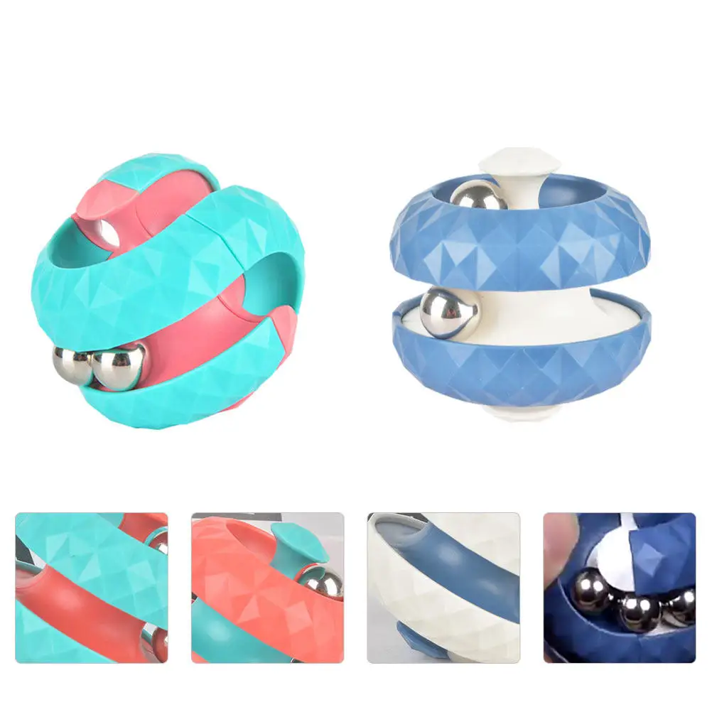

2Pcs Handheld Fingertip Cube Puzzle Stress Relief Rotating Rail Bead Creative Rolling Bead Gyro Decompression Intelligence