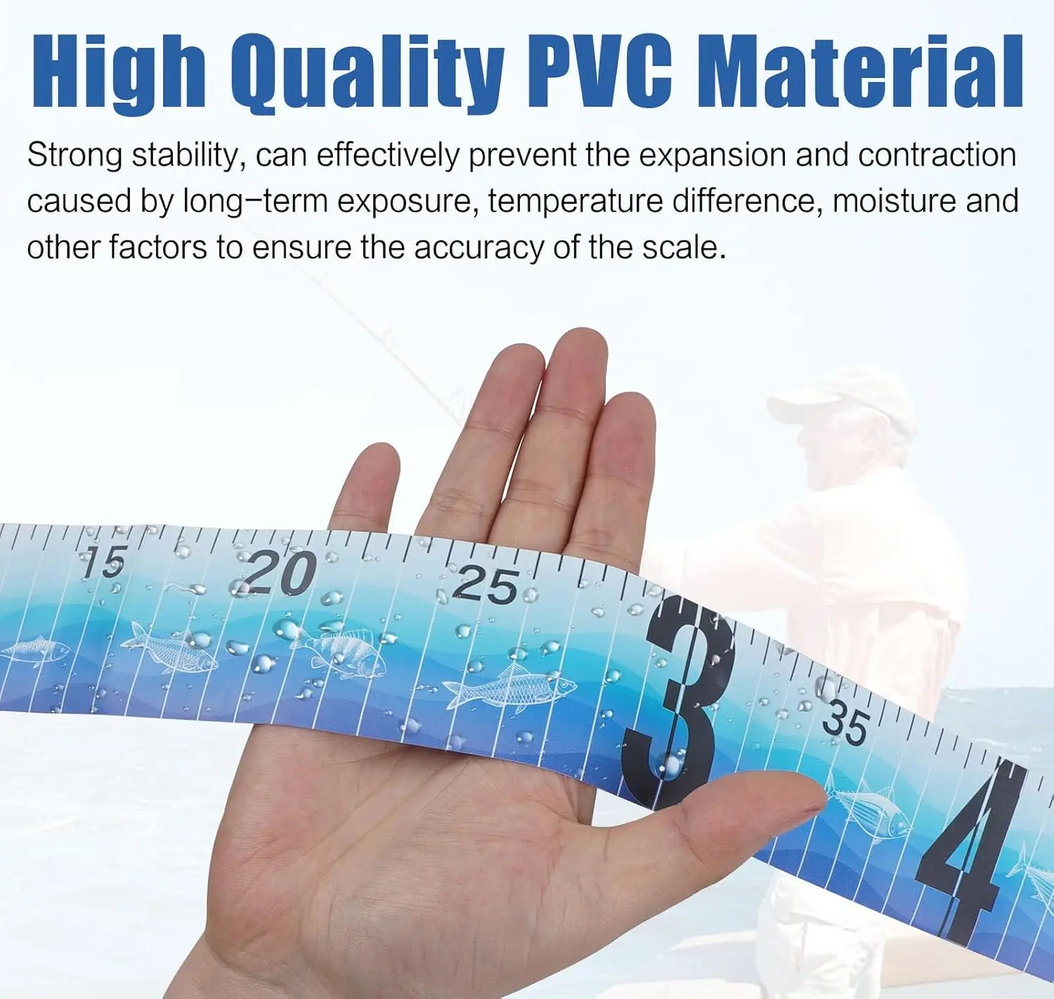 Waterproof Fish Measuring Ruler 90cm/35in PVC Foldable Fishing Measurement Tape Sticker for Boat Fishing Accessories Tackle Tool
