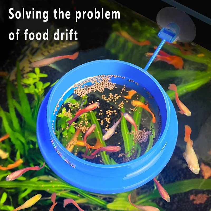 Fish Feeding Ring Floating Food Feeder Circle with Suction Cup Easy to Install Aquarium