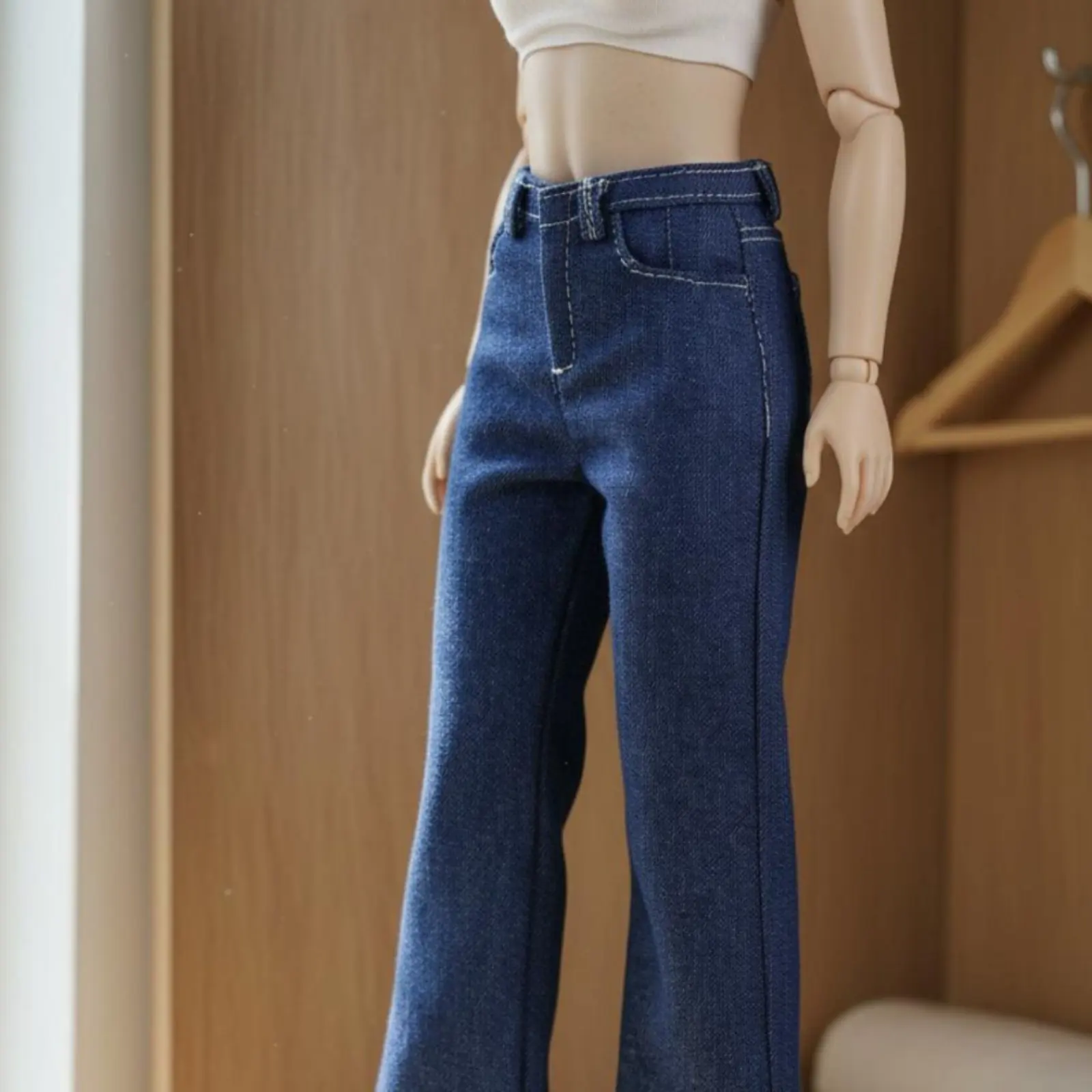 

Джинсы для кукол в масштабе 1/6: Вневременной дизайн, прямые и широкие брюки для BJD кукол, индивидуальный крой, миниатюрные хлопковые твиловые штаны