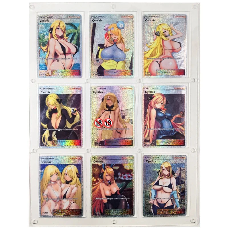 Anime Treinador Cynthia Swimwear ACG Brinquedos Sexy, Hobbies Hobby Collectibles Coleção do jogo, 9Pcs por conjunto