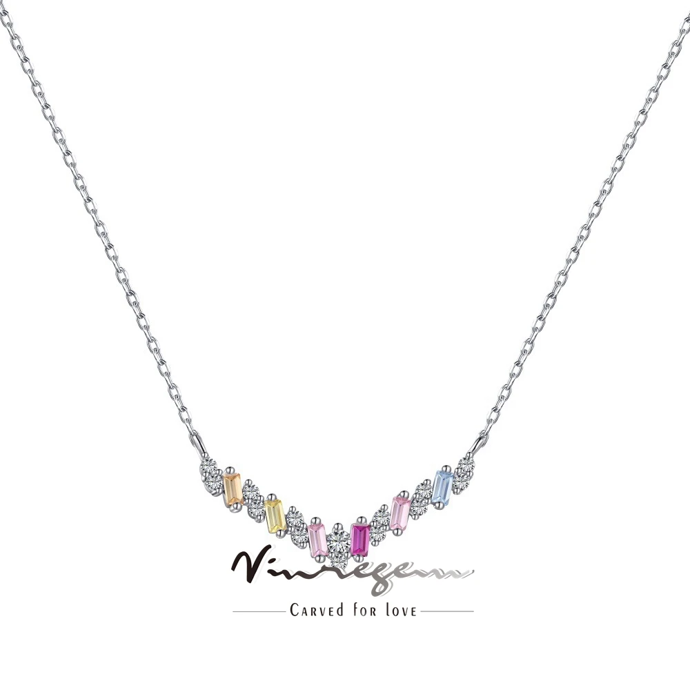 

Vinregem Lab Created Sapphire Gemstone Colorful Pendant Necklaces for Women 100% 925 Sterling Silver Fine Jewelry Free Shipping