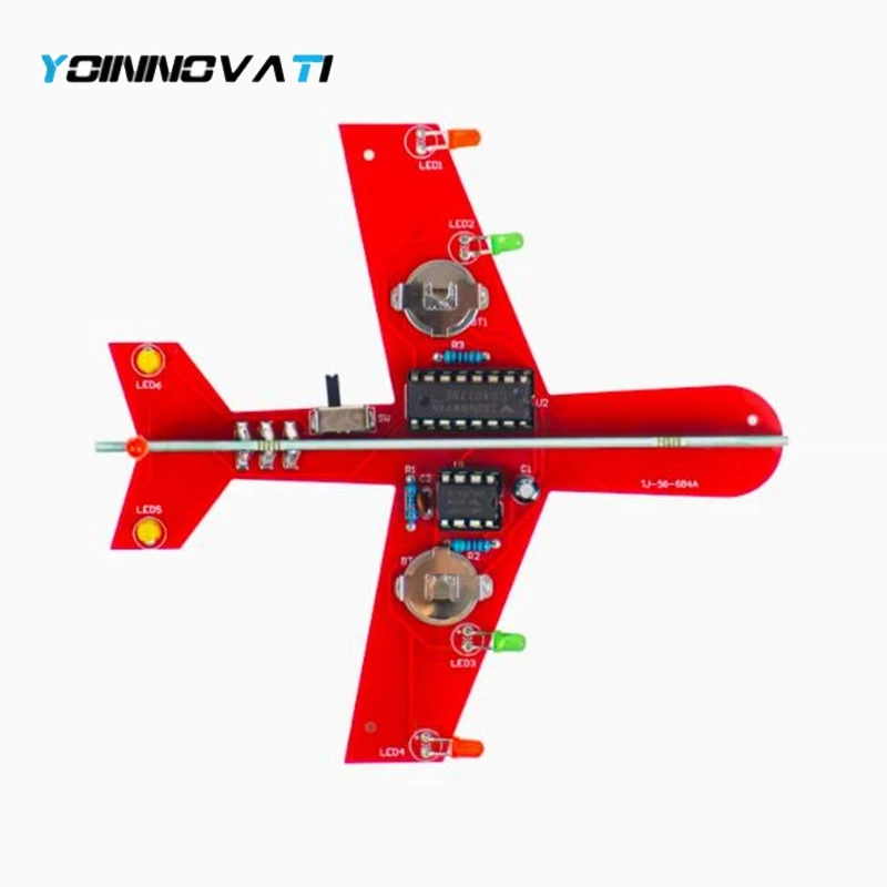 DIY Airplane Electronic Kit LED Flashing Simulate Aircraft Suite Soldering Project Practice For STEM School Student Learning