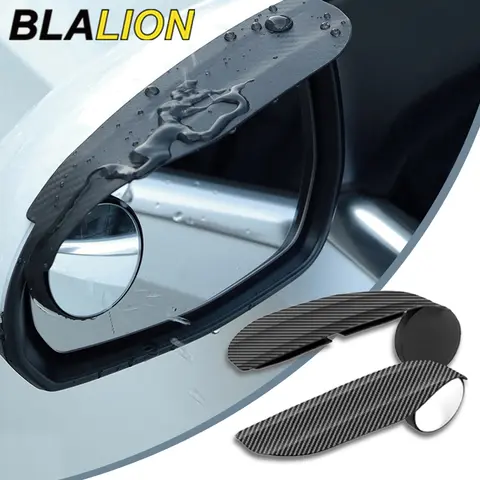 BLALION 자동차 백미러 볼록 거울 방수 광각 맹점 거울 레인 쉴드 무료 회전 주차 보조 거울