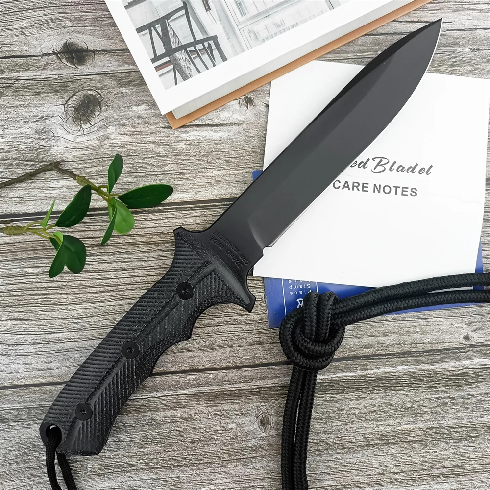 

New Chris Reeve Military Fixed Blade Knife D2 Blade G10 Handle Tactical Nylon Sheath Outdoor Camping Hunting Cutting EDC Tools