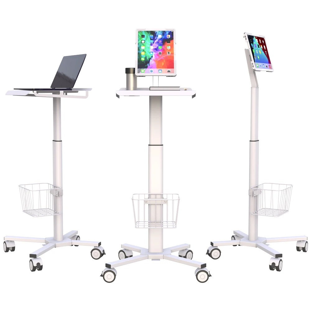Nurse Cart for Keeping Laptop with VESA Monitor Computer Mobile Cart Medical Trolly