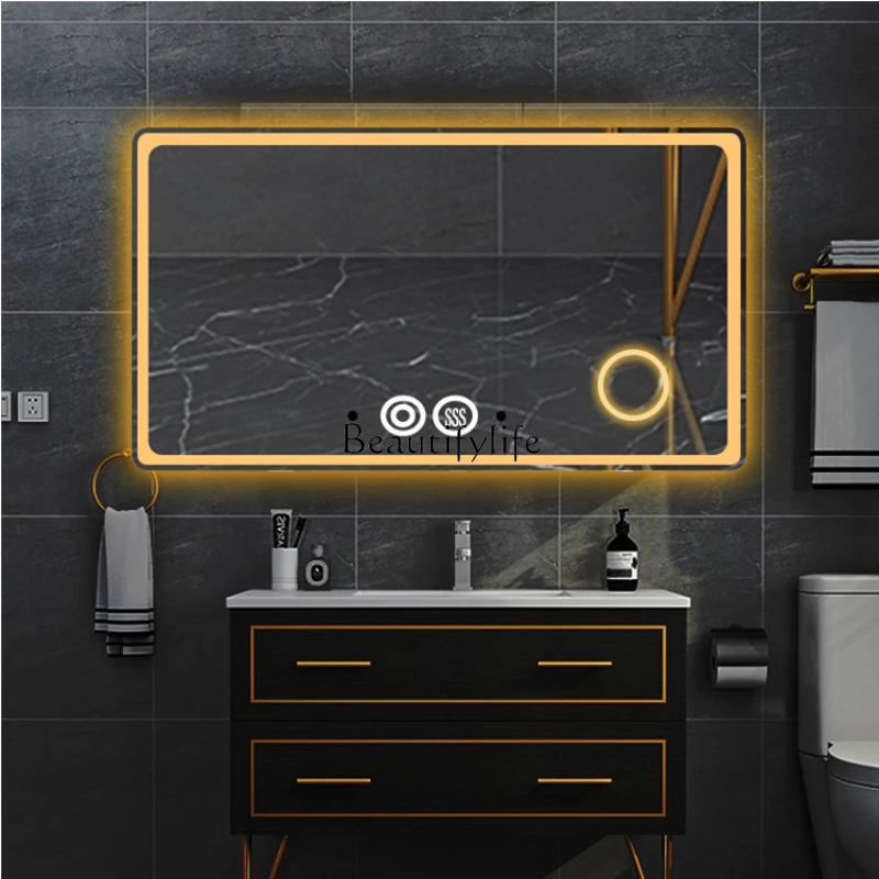 

Bathroom toilet makeup anti-fog wall-mounted bathroom mirror infrared human body induction smart mirror