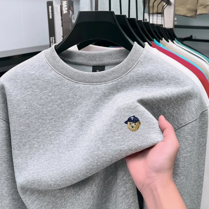 Hochwertiger neuer Trend: Herren-Sweatshirt mit Rundhalsausschnitt, leichte Luxusmarke, Herbst/Winter, weich, bequem, modisch, exquisite Stickerei, Pullover – Detail 16