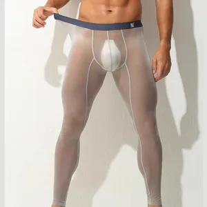 Herren -Eisseide elastische Leggings, Fitnessshorts, völlig transparent, eng, ultra -dünn, sexy, einzigartige Hosen 8 Hauptverkäufe transparente Herrenhosen - №7