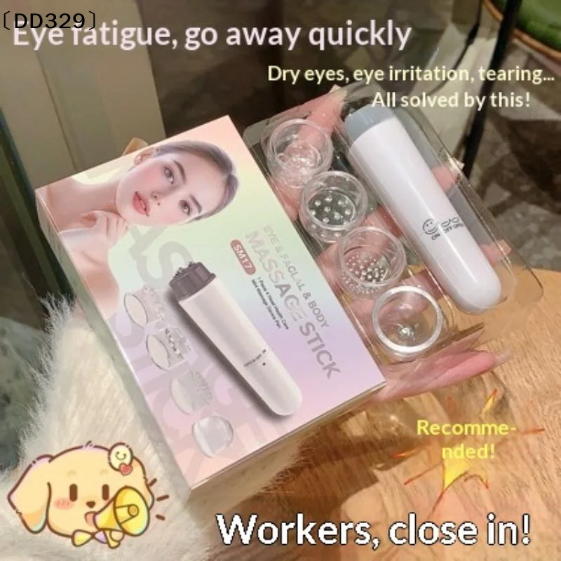 Electric Mini Massage Pen Portable 4-head Massager Electric Eye Facial Care Massage Instrument Lifting Face Eye Vibrator〔DD329〕