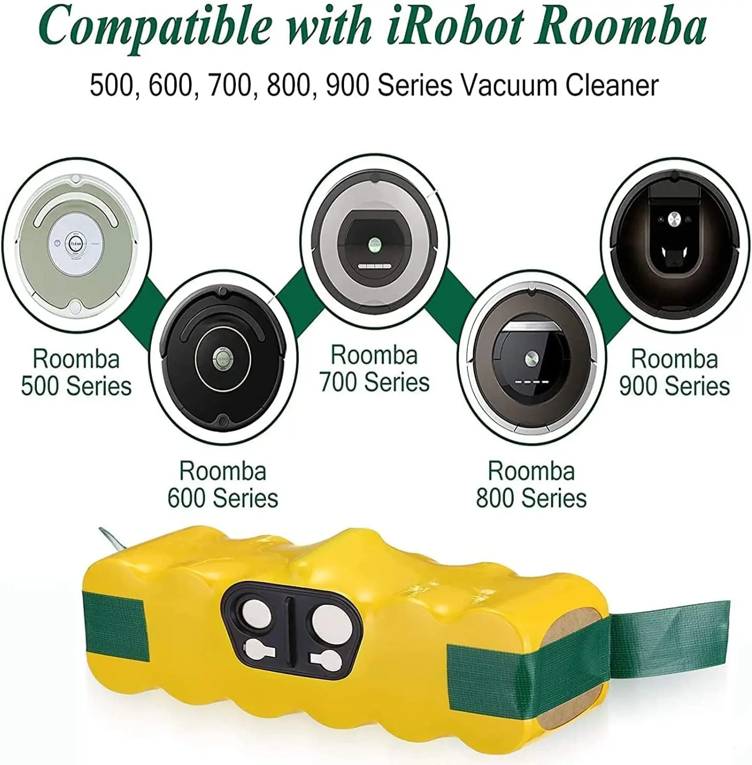 لبطارية iRobot Roomba 500 14.4 فولت 5.0Ah بديلة للمكنسة الكهربائية Roomba 500 600 700 800 سلسلة بطارية قابلة للشحن