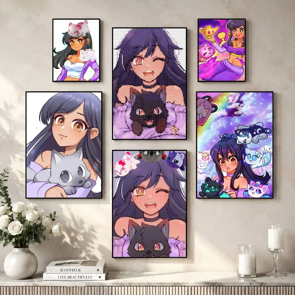 A-Aphmau Meow Anime Cats Poster Versatile HD Waterproof Wall Art Self-Adhesive Decor for Any Space Ideal Gift