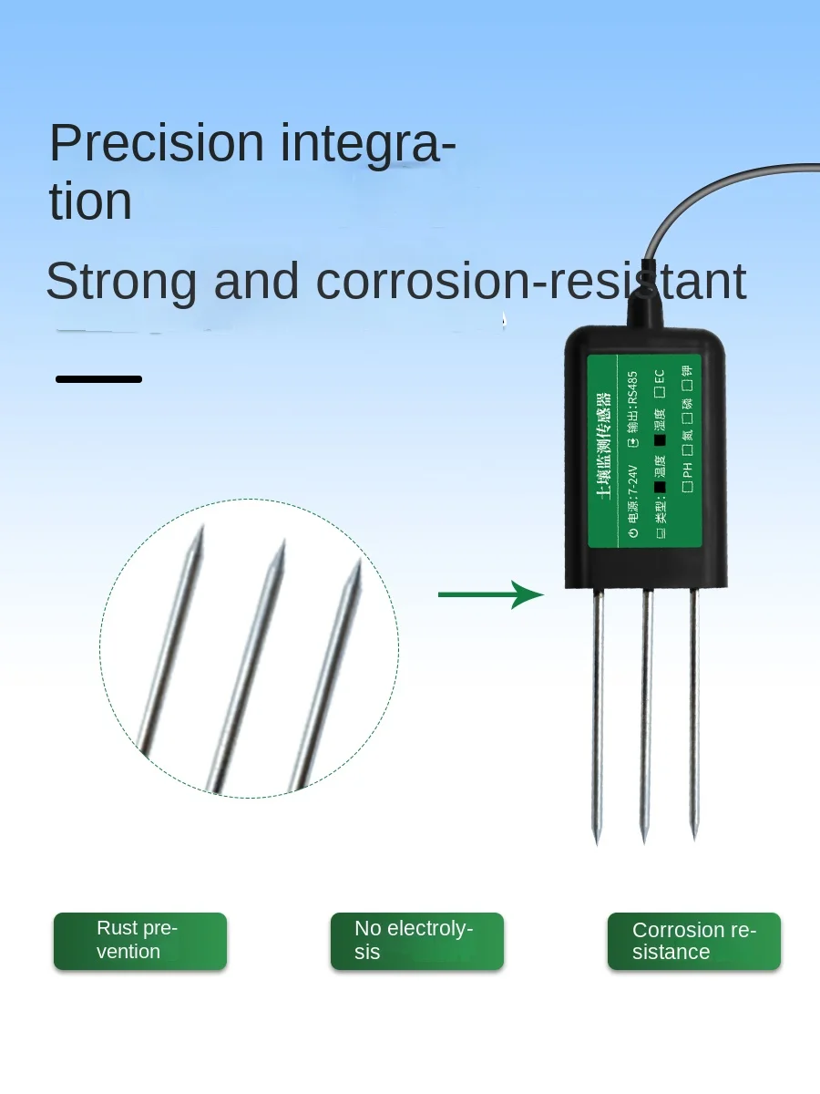 Soil moisture monitoring station temperature and humidity nutrient pH fertility nitrogen phosphorus potassium pH soil