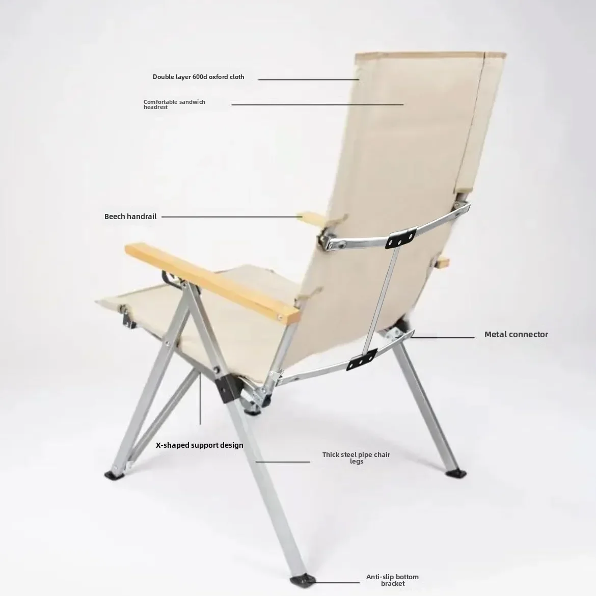 

Outdoor Outdoor Camping Seal Chair Portable Picnic Adjustable Lounging Chair Leisure BBQ Fishing Folding Chair