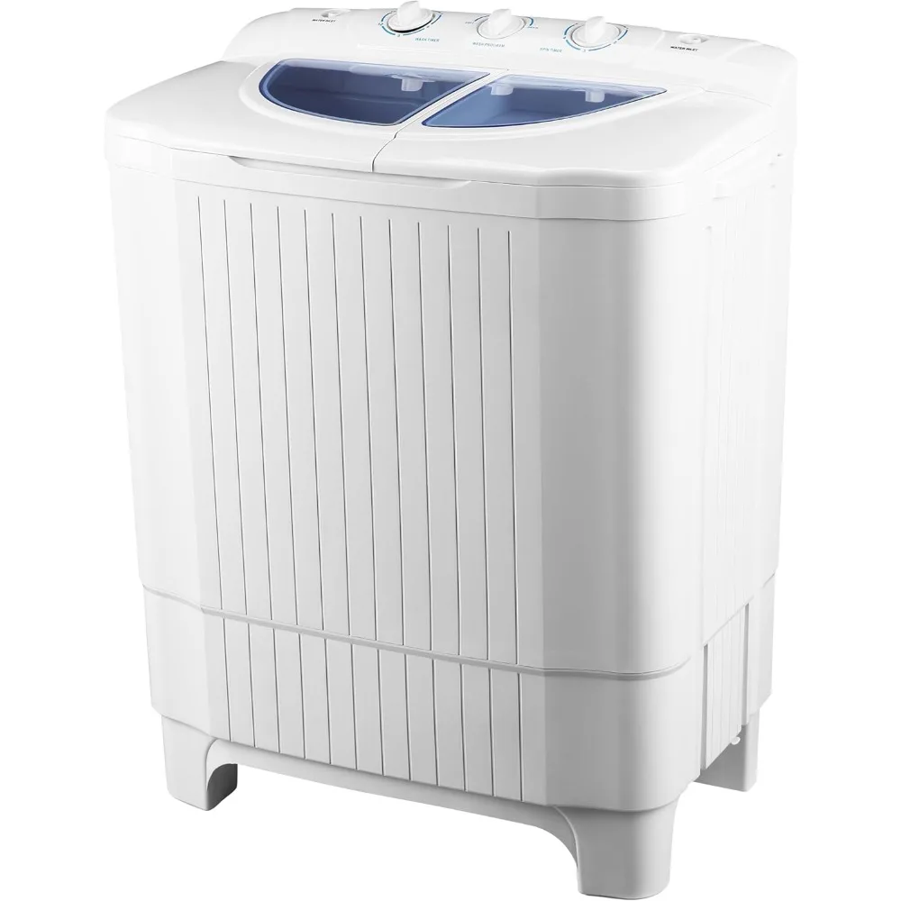 

28Lbs Twin Tub Semi-Automatic Washing Machine - Washing Machines with Drain Pump, Efficient Laundry Machine and Spin Drying