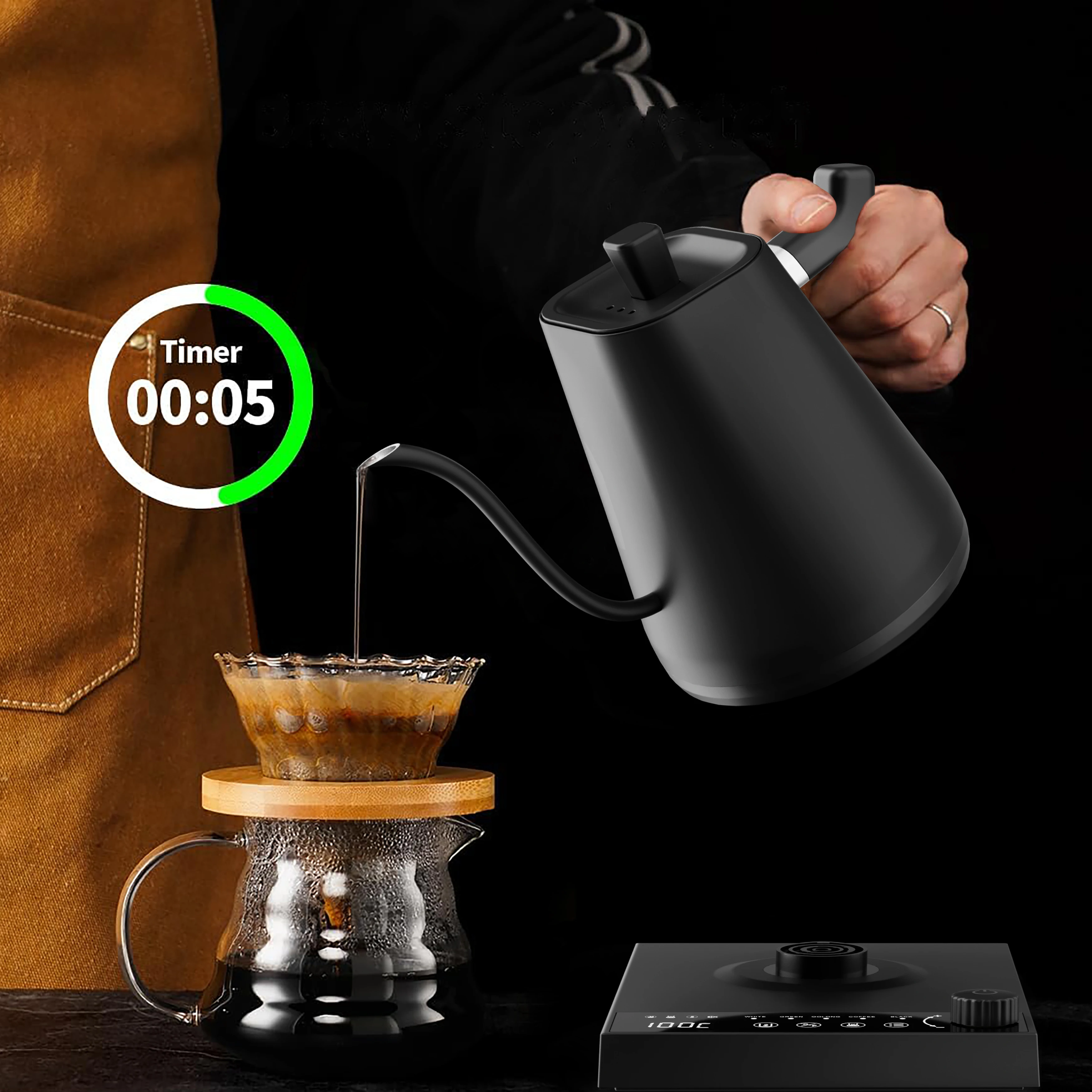 600 مللي معقوفة غلاية كهربائية اليد المشروب إبريق قهوة التحكم في درجة الحرارة الذكية براد شاي غلاية التدفئة السريعة 220 فولت