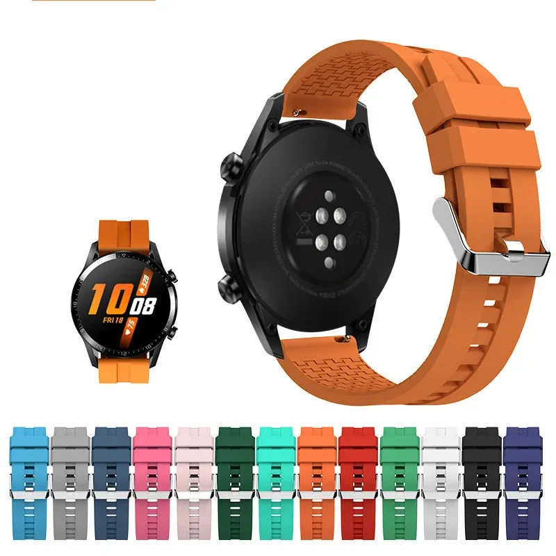 20mm 22mm Silicone band for Samsung Galaxy Watch 6-4-5 pro-6 classic/Active 2 40/44mm bracelet huawei watch gt 3-4-2e-pro strap