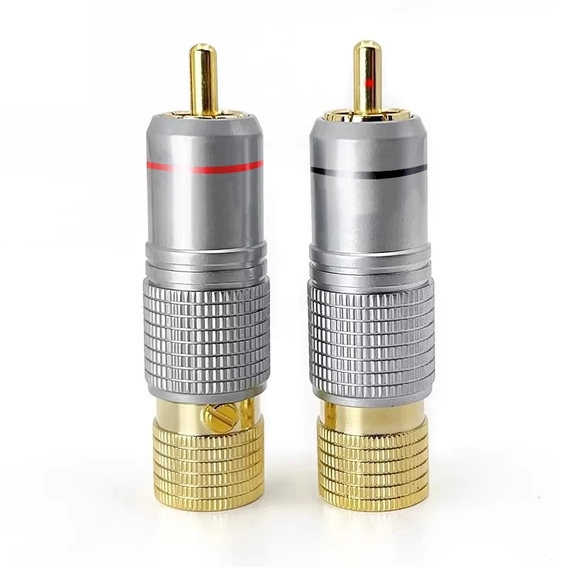 2/4/8/16 sztuk Hifi wtyczka RCA blokowanie nie lutowane koncentryczne złącze lotosowe gniazdo 10mm adapter kabla audio pozłacane
