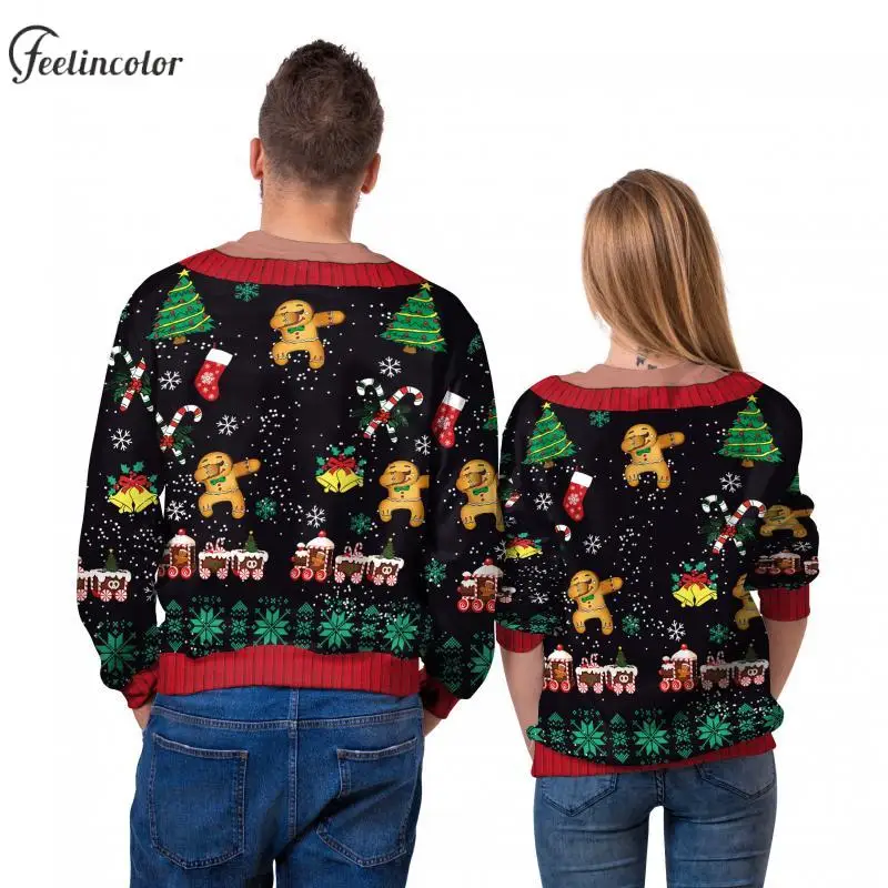 Fake Two-Piece Sweater 3D Print Men Ugly Christmas Sweatshirts Chest Hair Graphic Pullover Novelty Xmas Hoodies Unisex Clothes