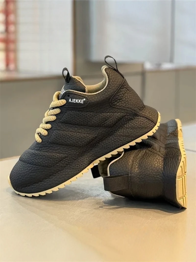 

Men's 2026 New Summer Waterproof Non-Slip Work Sports Thick Bottom Black Dad Shoes Comfortable Breathable Running Shoes