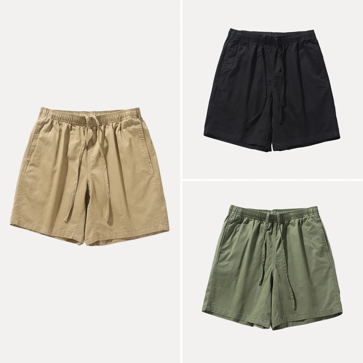 

Summer 2026 Men's Loose Fit Elastic Drawstring Five-Quarter Pants Versatile Comfortable Brandless Shorts for Casual Wear
