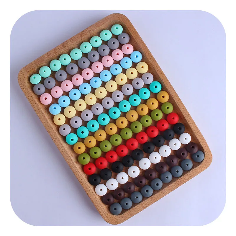 20Pcs Silicone Abacus Spacer Beads Creative DIY Soothing Baby Chew Kid\'s Toy Safe Food Grade Teether Pacifier Chain Accessories