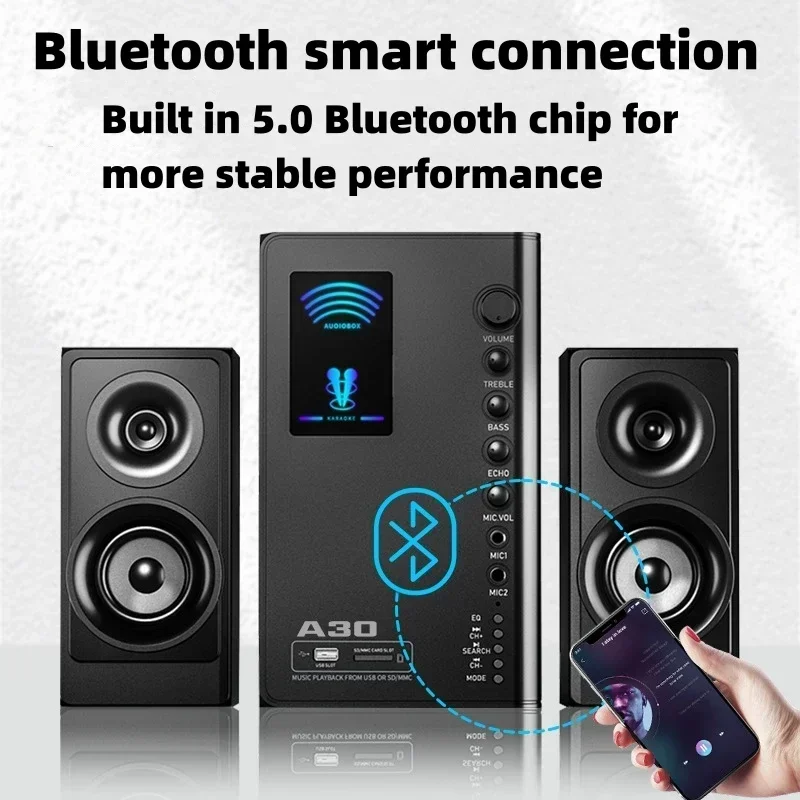 SADA caixa de som bluetooth Home Portable Cinema K Song Subwoofer Home KTV Sound Set Living Room TV Computer Speaker System