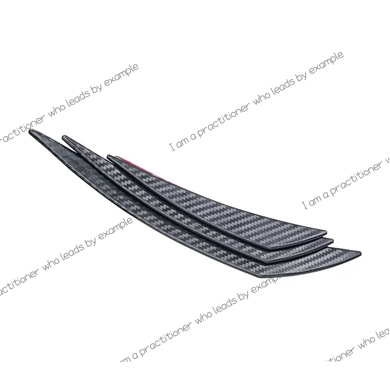 6pcs Car Front Bumper Lip Protector Rear Diffuser Black Carbon Fiber Spoiler Splitter Wing Protection Guard