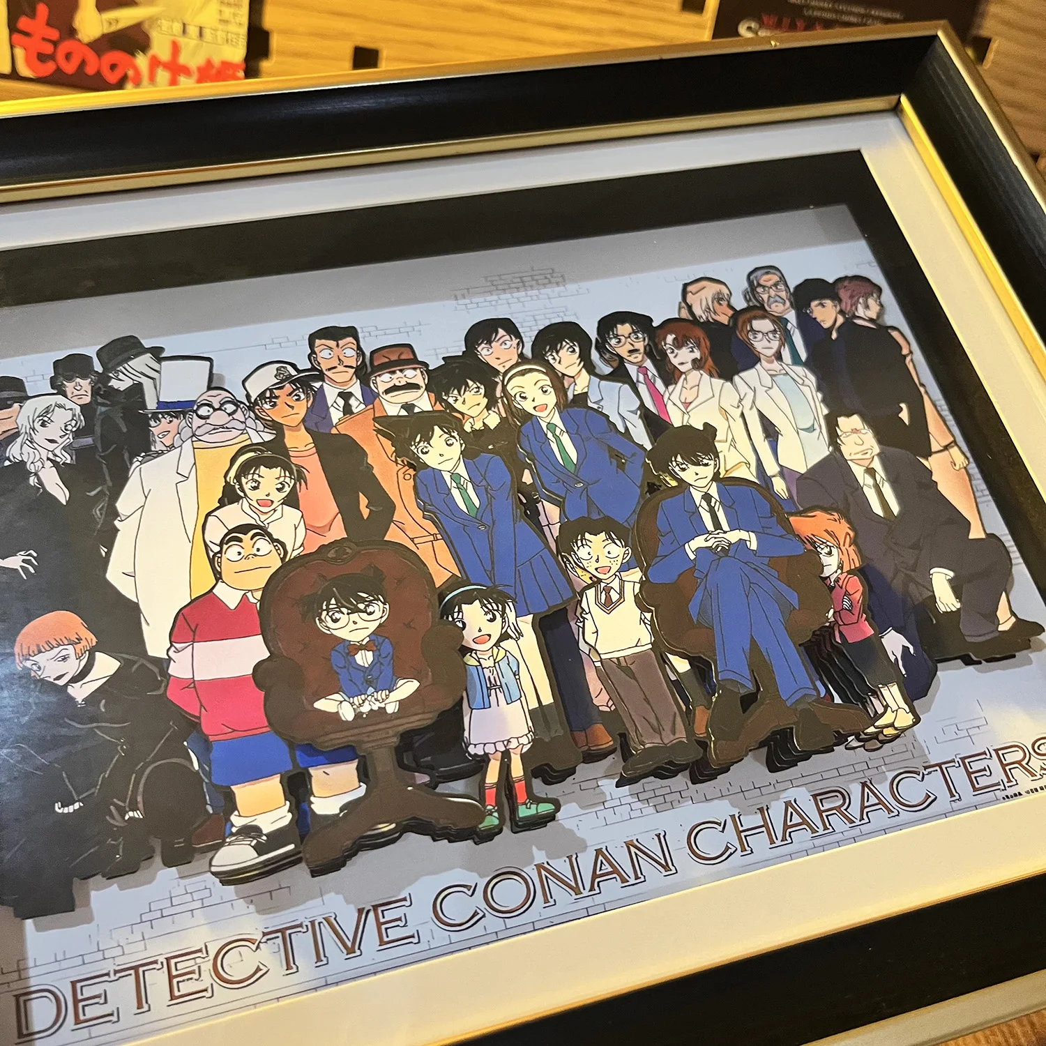 Anime Detective Conan Family Portrait 3D Art Painting Detective Boy Cartoon Figure Collect Picture Handmade Desktop Decor Gifts