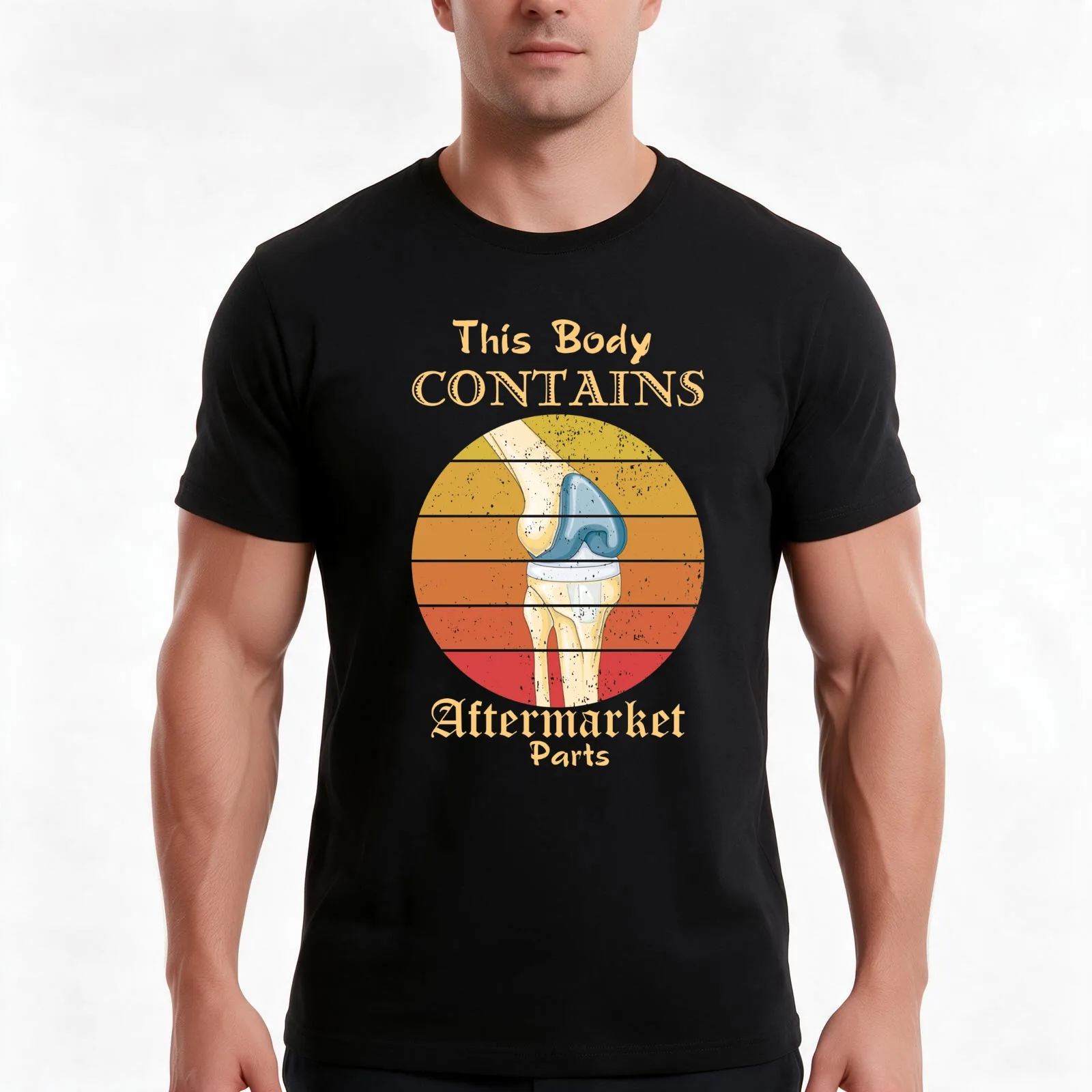 This Body contains Aftermarket Parts. Knee Replacement T-Shirt, Summer Casual Cotton Tee, Oversized Streetwear Tops, 100% Cotton