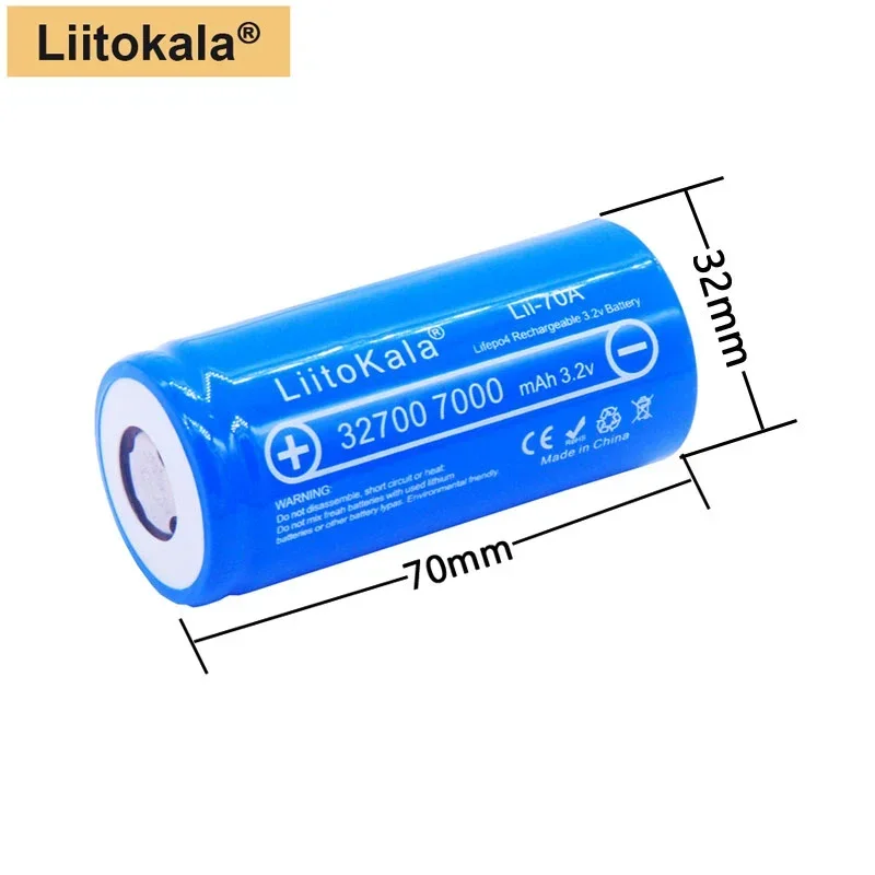 3.2V 32700 7000mAh LiFePO4 แบตเตอรี่พลังงานสูงสําหรับเครื่องมือไฟฟ้า,สกู๊ตเตอร์,สว่านไฟฟ้า,เครื่องตัดหญ้า LiFePO4 Batteria