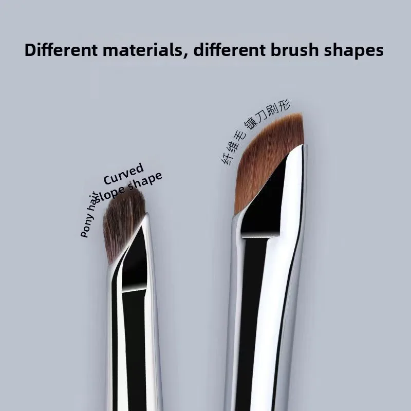 Double Head Sickle Blade Eyeliner Brush Flat Bevel Aegyo sal Pen Eyeshadow Brush Down to Makeup Brush Fine Fiber
