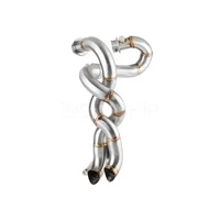 Para Triumph Bobber 2017 2018 19 20 2021 2022 2023 Bobber 1200 Escape Slip-on trenzado doble silenciador de Escape de motocicleta tubo frontal