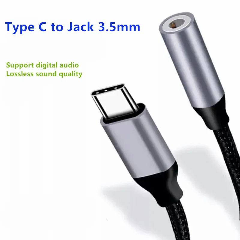 HIFI DAC Earphone Amplifier USB Type C to 3.5mm Headphone Jack Audio Adapter Digital Decoder AUX Converter for SAMSUNG XIAOMI