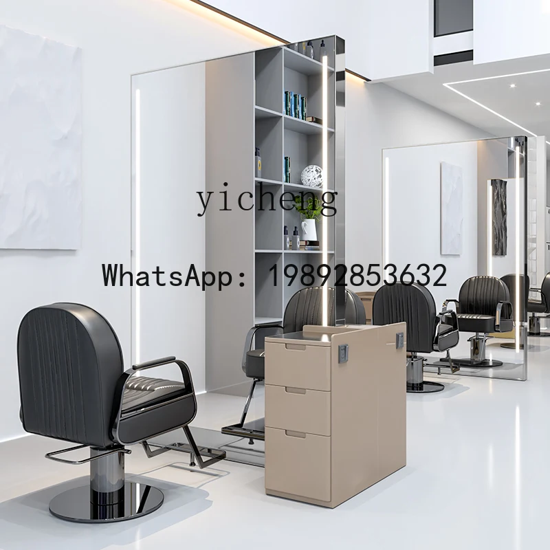 H3  barber shop mirror table stainless steel hair salon mirror hair salon special single and double-sided