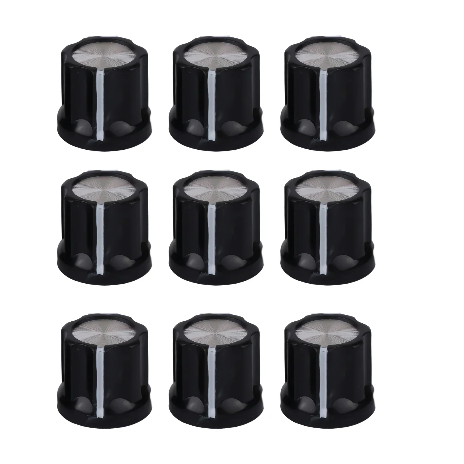 

10pcs Guitar Tone Knobs 6mm Shaft Hole 12*4*2CM D Type For Electric Guitar Plastic+Aluminum Sheet Potentiometer