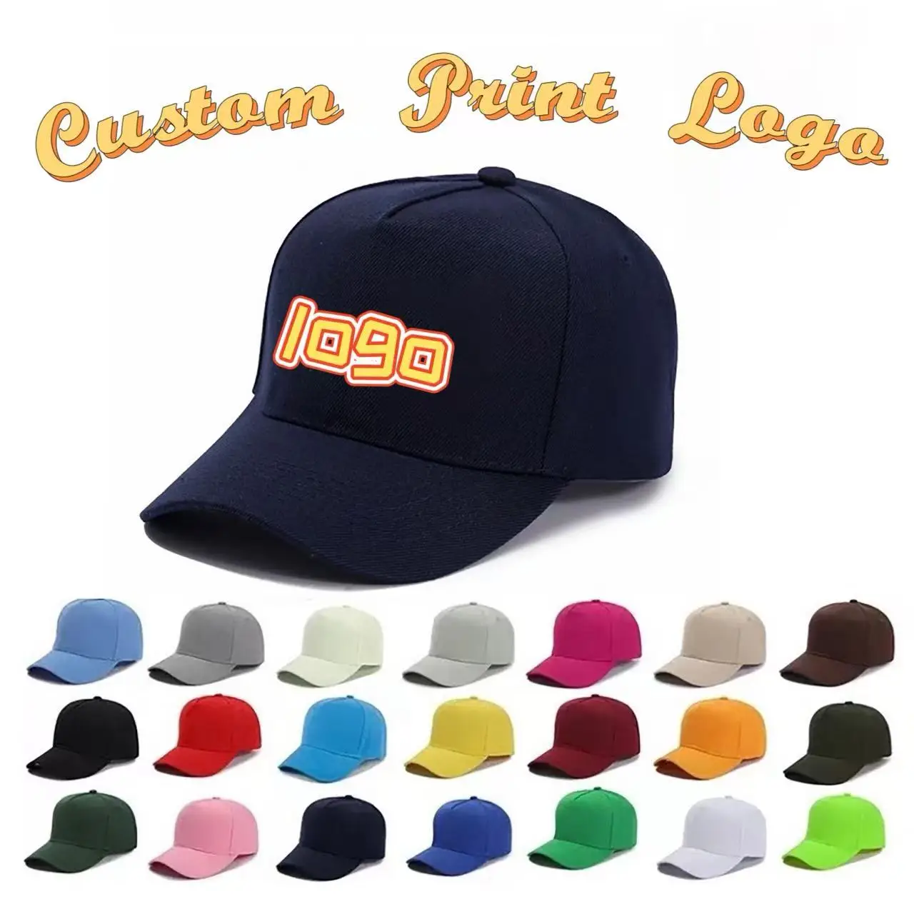 Customized Printed Logo Mao Qing Five Piece Simple Solid Color Baseball Caps Men's And Women's Versatile Casual Duck Tongue Hats