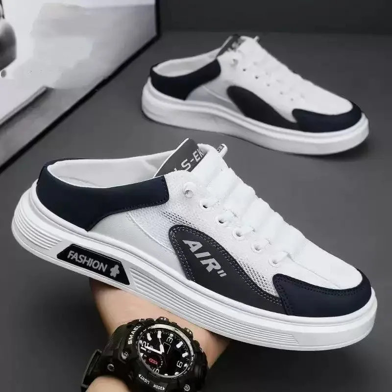 Mesh Men Half Slipper Slip-on Men Casual Fisherman Shoe Breathable Platform Sneakers Comfortable Outdoor Slippers Zapatos Hombre image 2